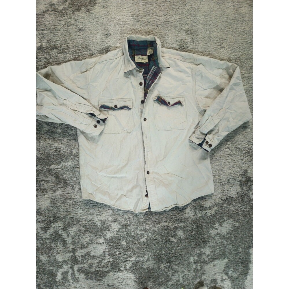 vintage Eddie Bauer flannel lined Size L shirt Made in USA 100% cotton